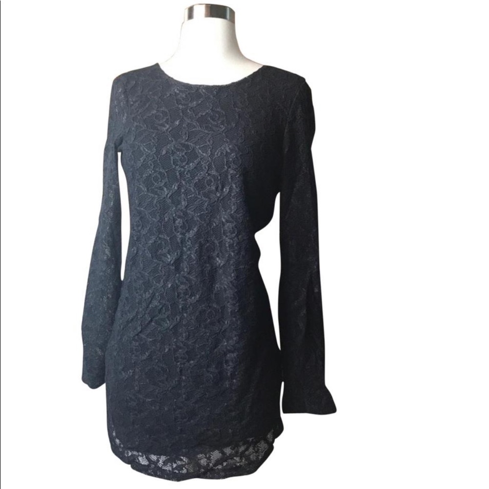Nightcap Black Lace Exposed Back Dress